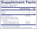 O.N.E. omega pure encapsulations supplement facts