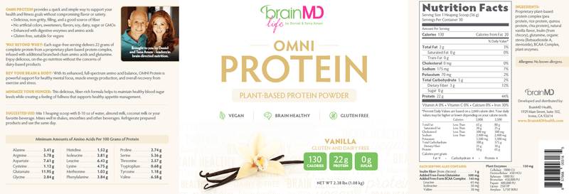 OMNI Protein Vanilla (Brain MD) Label