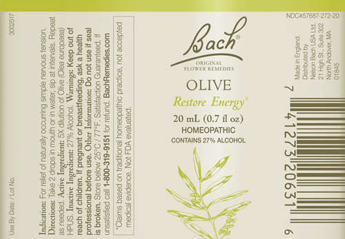 Olive Flower Essence (Nelson Bach) Label