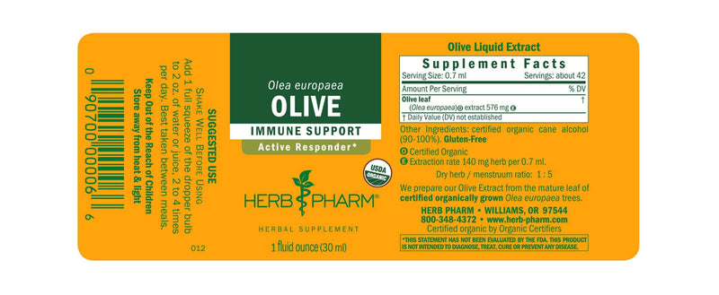 Olive Leaf label Herb Pharm