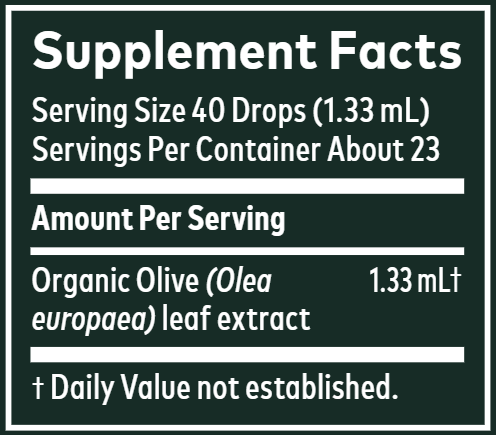 olive leaf gaia herbs supplement facts
