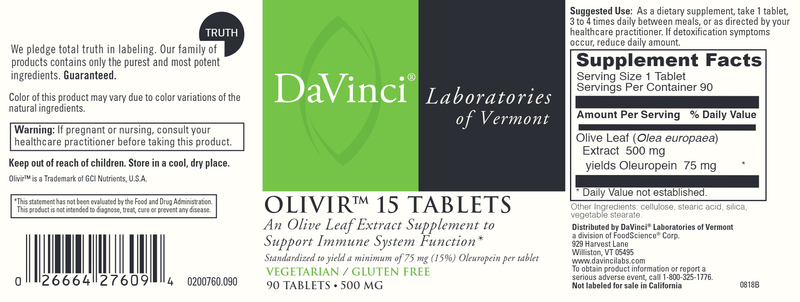 DISCONTINUED - Olivir 15 Tablets (DaVinci Labs)