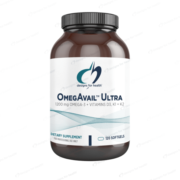 OmegAvail Ultra with Vitamin D & K (Designs for Health) Front