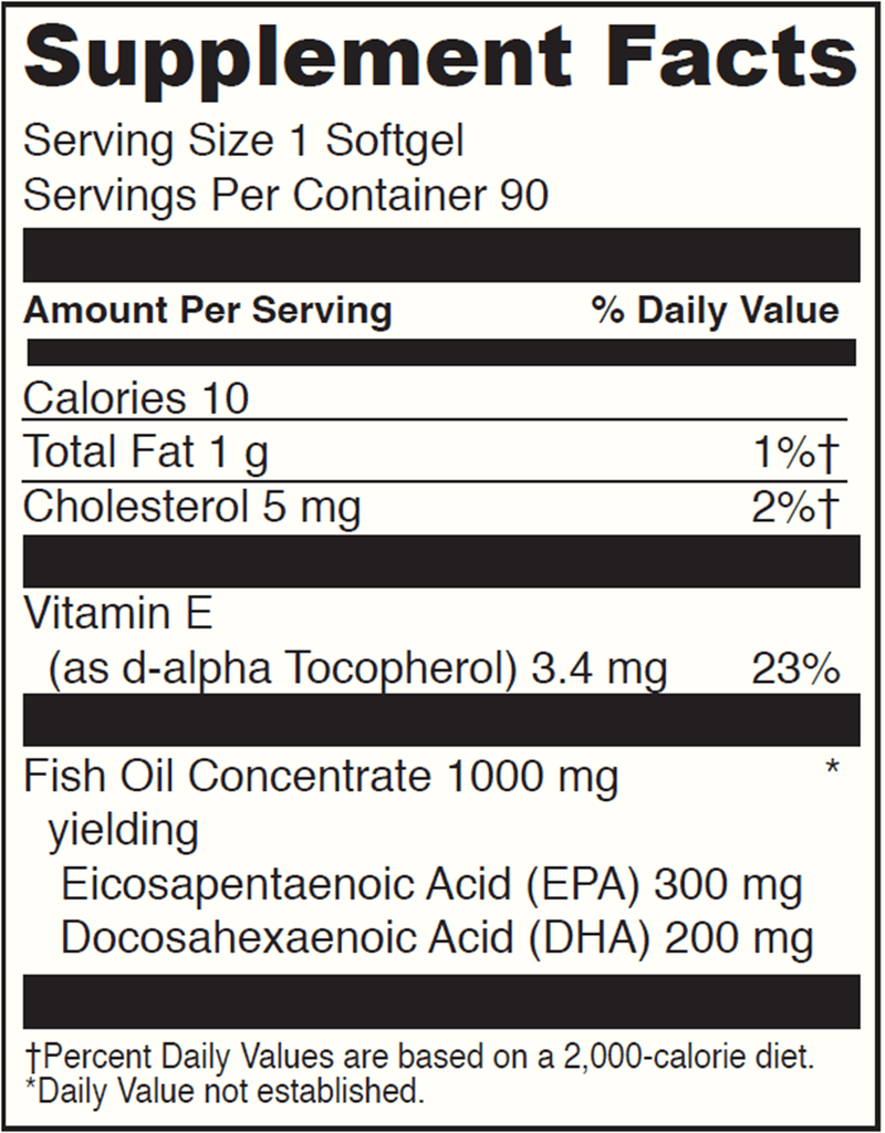 Omega 3 1000 DaVinci Labs Supplement Facts