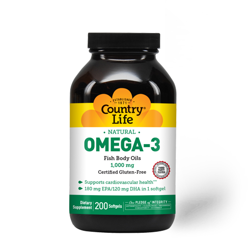 Omega-3 Fish Oil 1000 mg (Country Life) Front