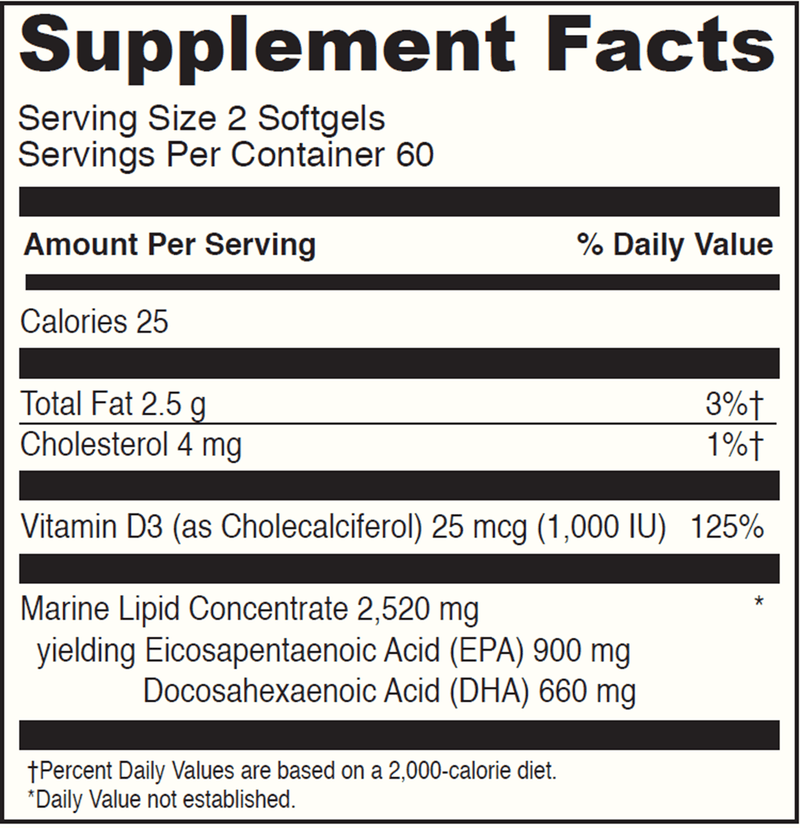 Omega 3 Hp D DaVinci Labs Supplement Facts