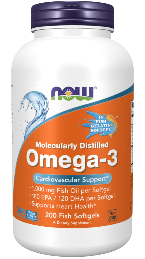Omega-3 Molecularly Distilled Fish (NOW) Front