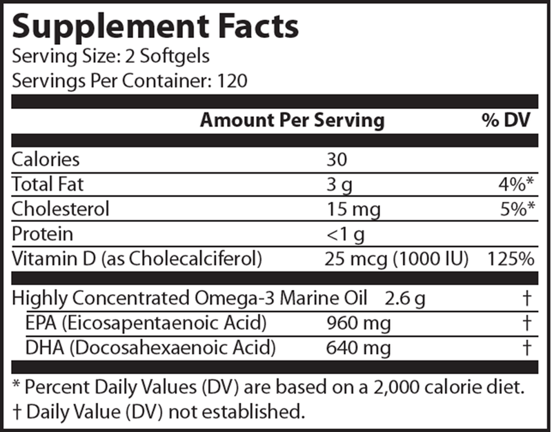 Omega 3D II Lemon 240ct (Nutritional Frontiers) Supplement Facts