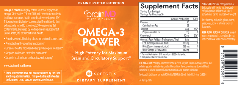 Omega-3 Power (Brain MD) Label