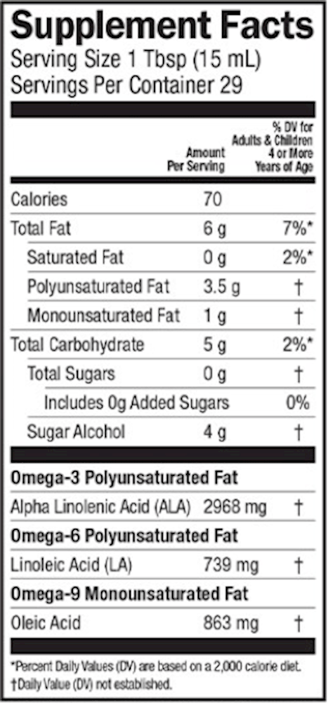 Omega-3 Vegan Blackberry Smoothie (Barlean's Organic Oils) supplement facts