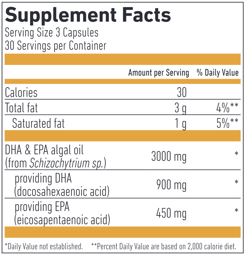 Omega 3 DHA & EPA 450 90 caps (Biogena) Supplement Facts