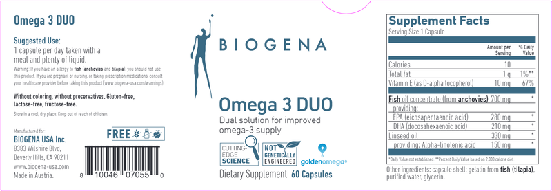 Omega 3 DUO Biogena Label
