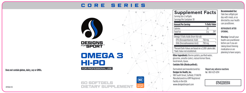 Omega 3 Hi-Po (Designs for Sport) Label