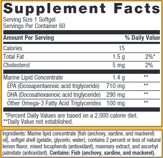 OmegaGenics EPA-DHA 1000 (Metagenics) Supplement Facts