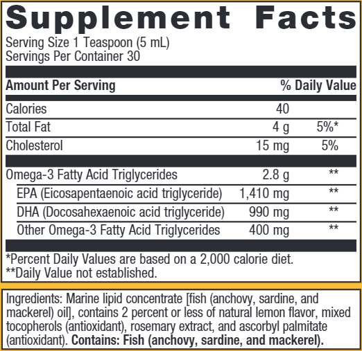 OmegaGenics EPA-DHA 2400 (Metagenics) Supplement Facts