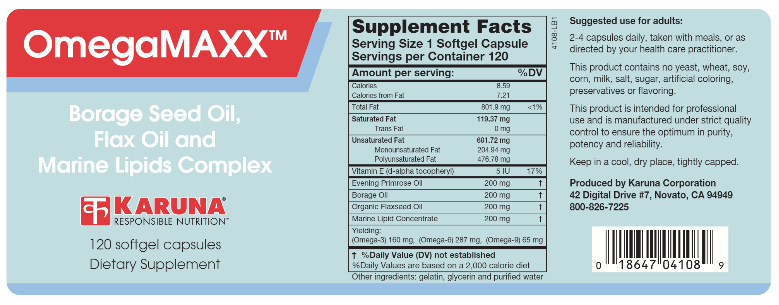OmegaMaxx (Karuna Responsible Nutrition) Label