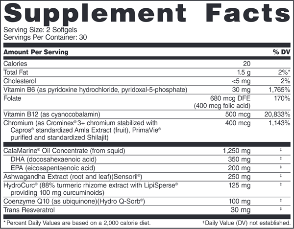 Omega Q Plus Ultra (Dr. Sinatra) Supplement Facts