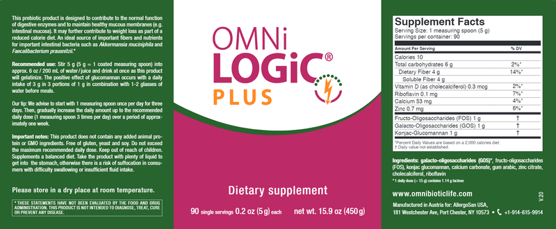 Omni Logic PLUS Powder (OmniBiotic) Label