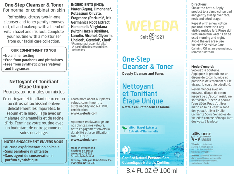 One-Step Cleanser & Toner (Weleda Body Care) Label