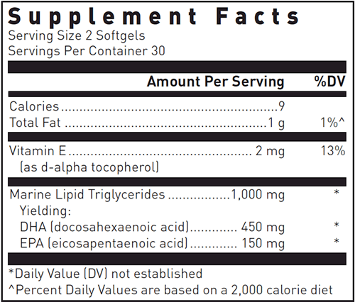 Opti-DHA Douglas Labs supplement facts