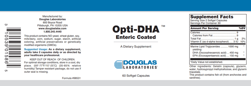 Opti-DHA Douglas Labs Label