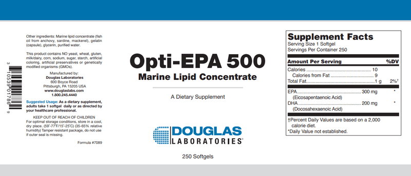 Opti-EPA 500 Douglas Labs 250 Softgels