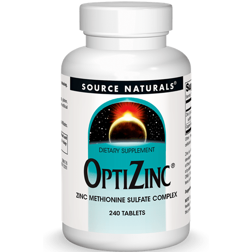 OptiZinc Zinc Methionine Sulfate Complex 240ct (Source Naturals) Front