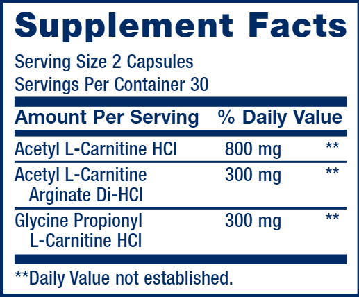 Optimized Carnitine (Life Extension) Supplement Facts
