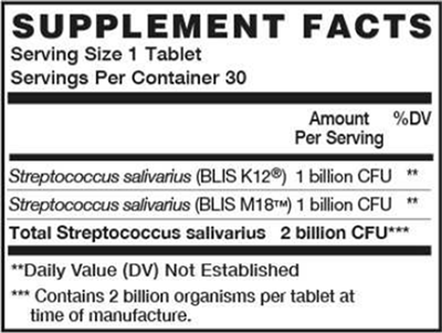 OralProbio (2 Billion) (Health Aid America) supplement facts