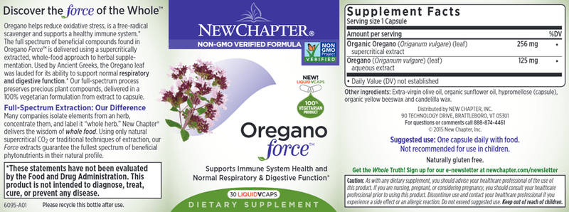 Oregano Force (New Chapter) Label