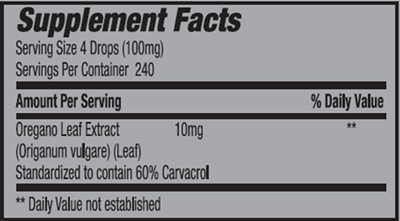 Oregano Oil (Zand Herbal) Supplement Facts