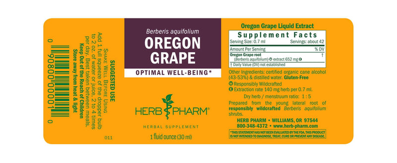 Oregon Grape label Herb Pharm
