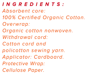 Organic Cotton Multipack Tampons (Emerita) Ingredients