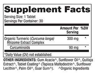 Organic Curcumin Extract (Dr. Mercola) Supplement Facts