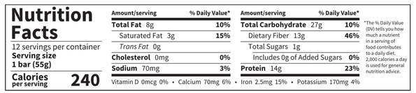 Organic Fit Bar Chocolate Coconut Almond (Garden of Life) Nutrition Facts