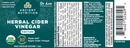Organic Herbal Cider Vinegar Tincture (Ancient Nutrition) Label