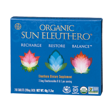 Organic Sun Eleuthero (Sun Chlorella USA) Front