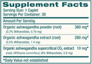 organic ashwagandha himalaya wellness supplement facts