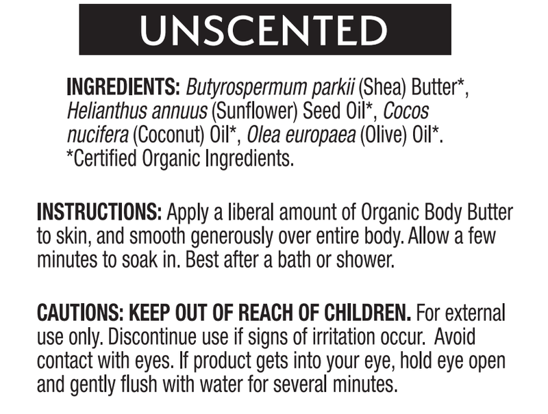 Organic Body Butter (Dr. Mercola) Ingredients