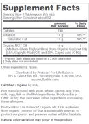 organic mct oil (protocol for life balance) supplement facts