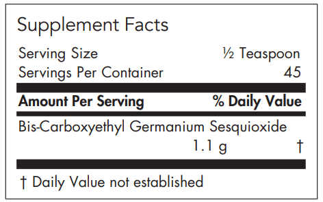 Organo-Germanium Ge-132 Powder (Allergy Research Group) supplement facts