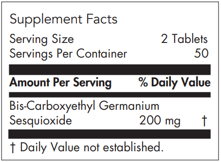 OrganoGermanium Ge-132 (Allergy Research Group) supplement facts