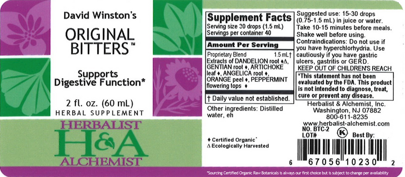 Original Bitters (Herbalist Alchemist) 2oz Label