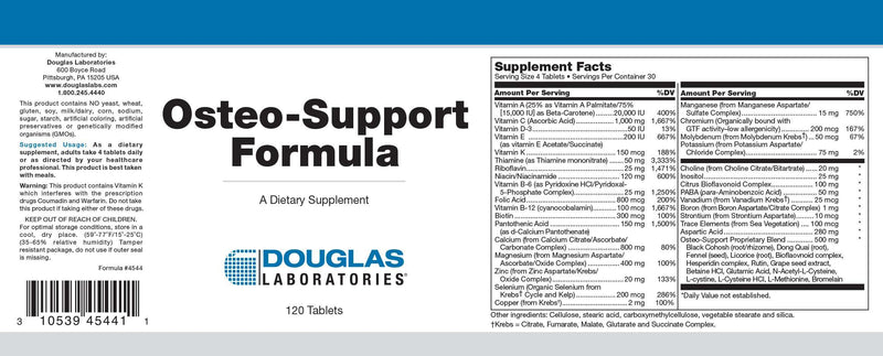 Osteo Support Formula Tablets Douglas Labs
