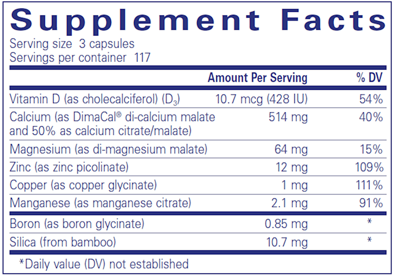OsteoBalance 351 caps (Pure Encapsulations) supplement facts