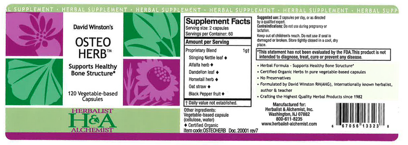 osteoherb capsules (herbalist alchemist) label
