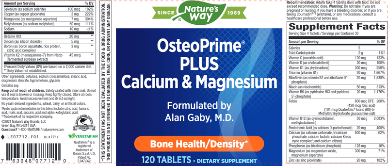 OsteoPrime* PLUS (Nature's Way) Label