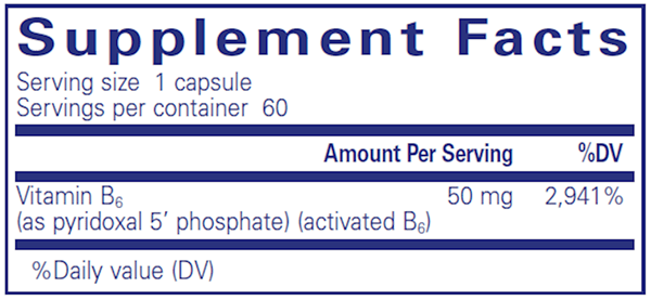 P5P 50 (activated B6) - (Pure Encapsulations) 60ct 60ct supplement facts