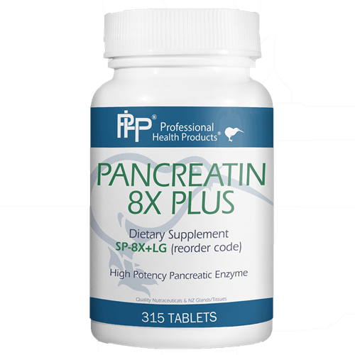 PANCREATIN 8X PLUS 315 Tablets Professional Health Products