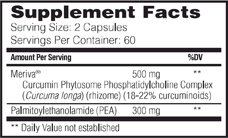 PEA+ Palmitoylethanolamide 120 Capsules Enzyme Science Supplement Facts